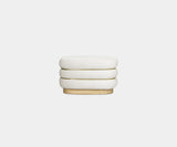 Marlowe Accent Stool: Cream Velvet & Ash Wood Create Modern Luxury.