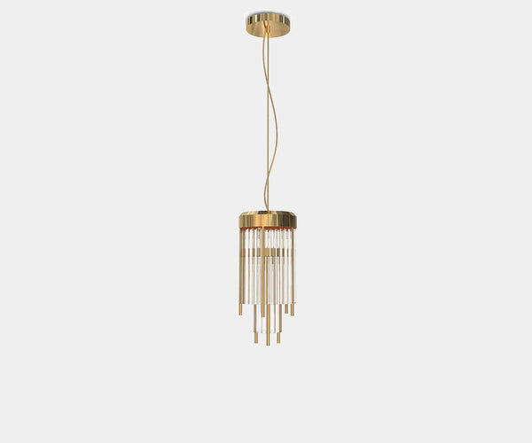 Mintaka Pendant Light - Crystal Glass and Gold Finish (Modern Design)