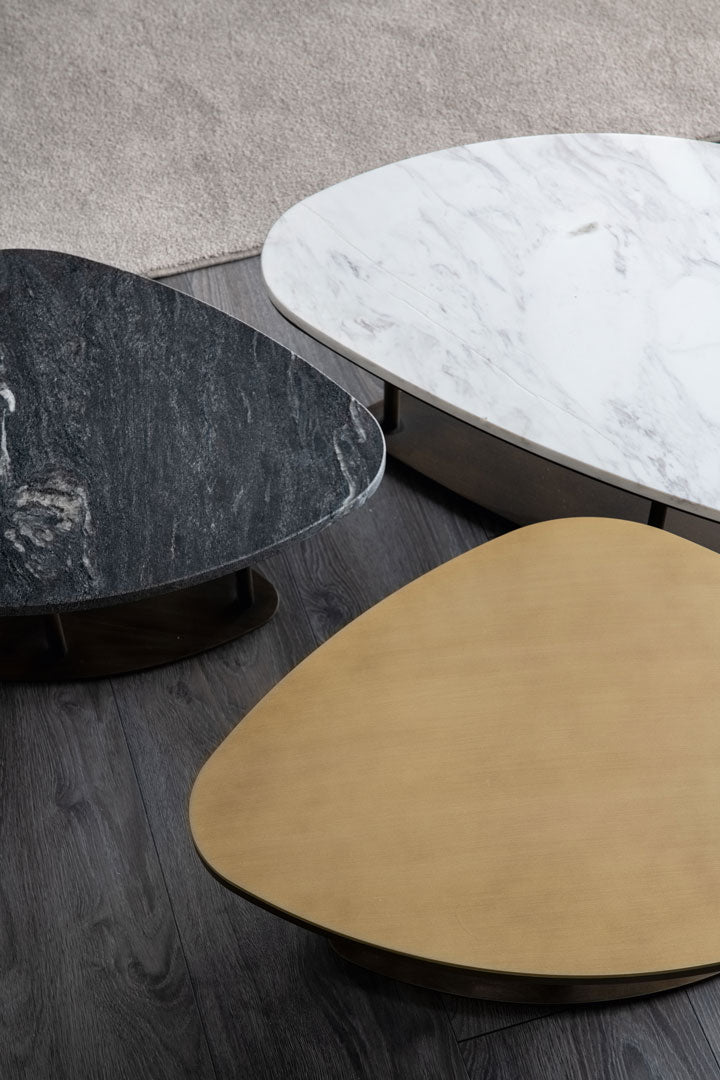 Black Din Stone Side Tables - Exquisite Italian Craftsmanship