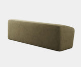 Elegant full upholstered sofa in green forest suede, a statement piece for interior design.