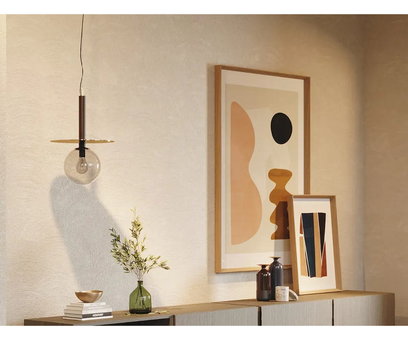 Versatile luxury lighting fixture, the Andy lamp complements various interior styles.