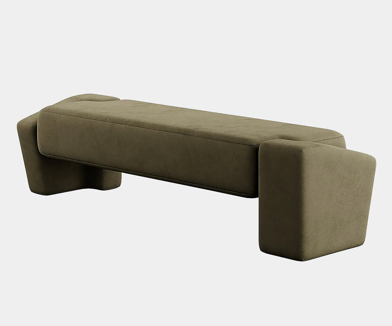 Elegant Marnois Kang Bench in green, ideal for chic home decor and contemporary design.