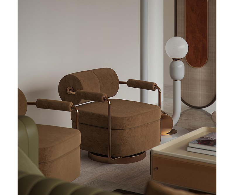 Reading Nook Sanctuary: The Sassoon Swivel Armchair offers comfort and luxury for your perfect reading escape.