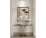 Spacious Console Table for Modern Homes: The Scarp Console: This spacious console table, the Scarp Console, boasts generous dimensions (length 162cm, width 44cm, and height 90cm) and a rebellious design, perfect for modern homes seeking a touch of drama.