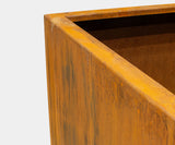 Weather-resistant Corten Steel Planter ideal for patio décor and outdoor living spaces.