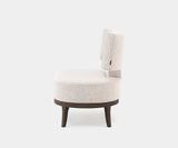 Cream Bouclé Fabric Armchair in Living Room: Experience superior comfort with the Tonic T Bouclé Armchair. Soft, inviting texture blends seamlessly with modern interiors.