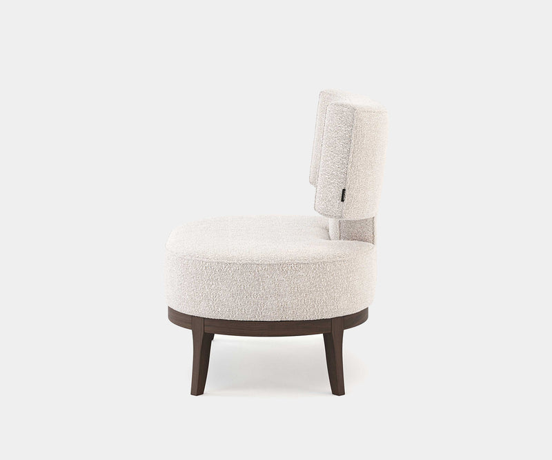 Cream Bouclé Fabric Armchair in Living Room: Experience superior comfort with the Tonic T Bouclé Armchair. Soft, inviting texture blends seamlessly with modern interiors.