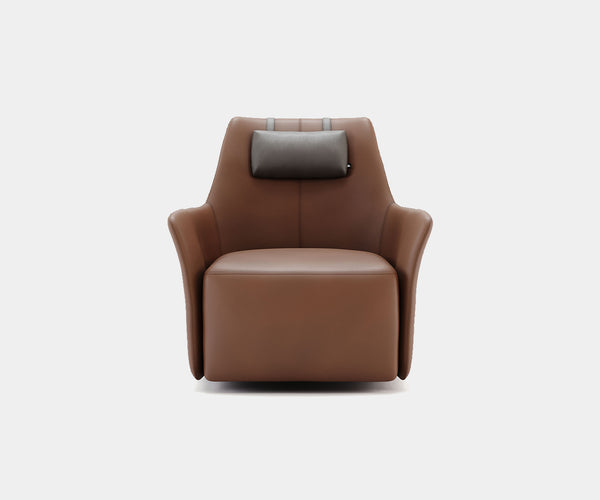 Domkapa Alexander Armchair: A timeless wingback chair with a modern twist, featuring a swivel base, adjustable lumbar support, and luxurious upholstery.