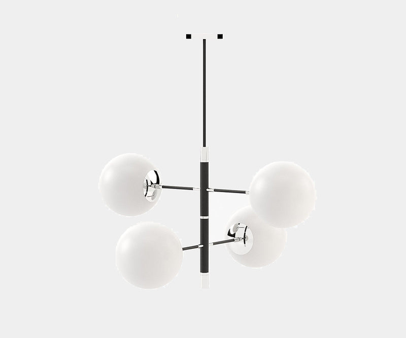 Modern glass globe chandelier from Laskasas, adding a touch of luxury to dining room lighting.