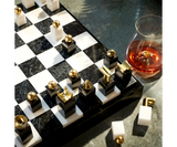 Unique handcrafted chess set by L'Objet, a statement piece for modern living spaces and thoughtful gifting.