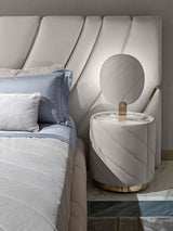 Ultrasound Bedroom Furniture: Elevate your bedroom with the Visionnaire Ultrasound Bedside Table. This modern piece, with its unique design and luxurious materials, seamlessly integrates with a variety of contemporary bedroom settings.