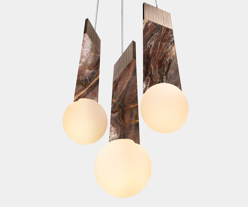 Visonnaire ROMA Luxury Marble and Steel Suspension Lamp - High-End Italian Interior Lighting