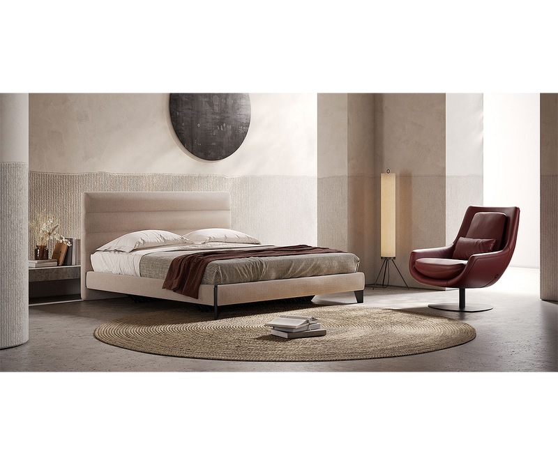 Versatile modern bedroom furniture, the Yumi bed elevates any interior with its sleek, customisable design.