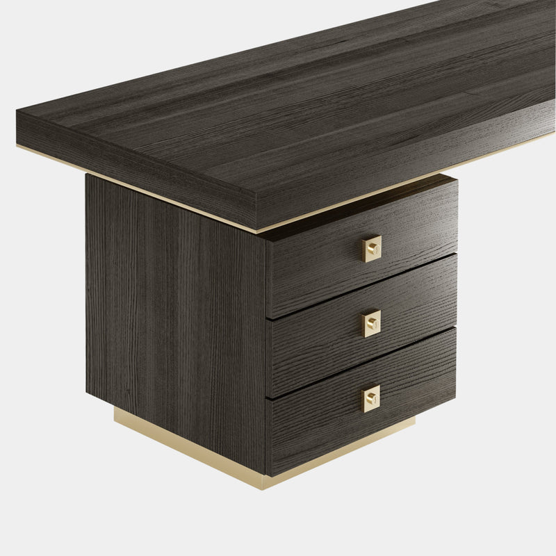 Custom Bracon Desk showcasing minimalist design and luxury details for contemporary workspaces.