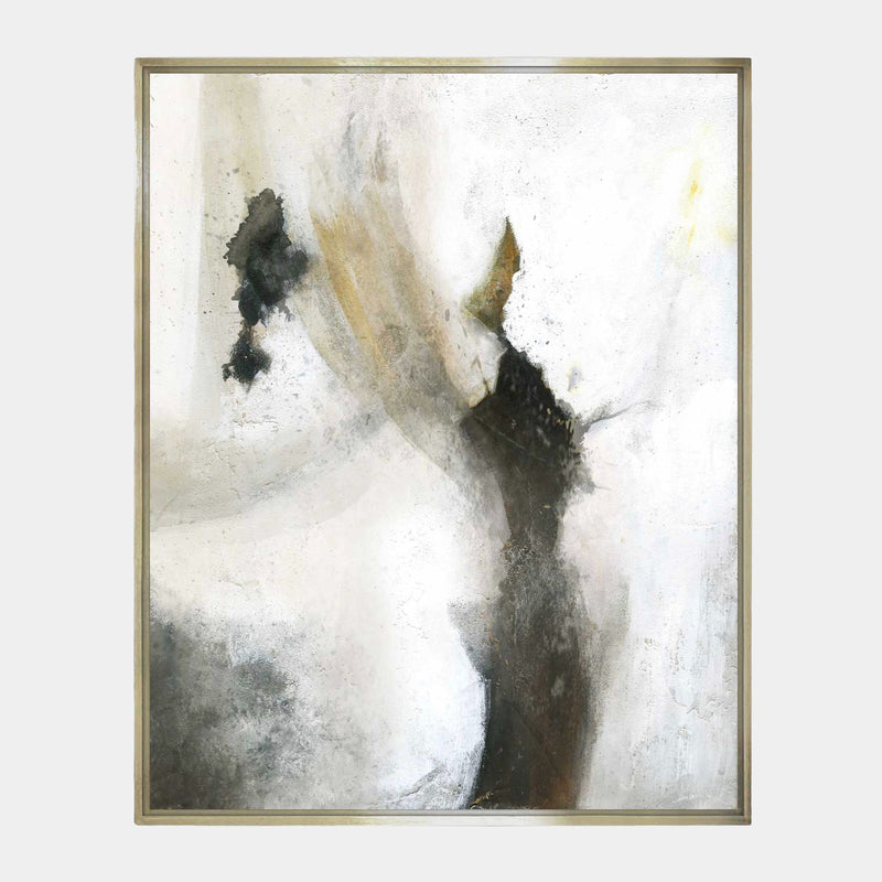 Qoti by Quintessa Art – A stunning contemporary wall art piece featuring bold brushstrokes and gold leaf accents, perfect for luxury home decor and high-end interior design.